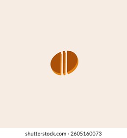 
A volumetric circle divided into three uneven parts.
