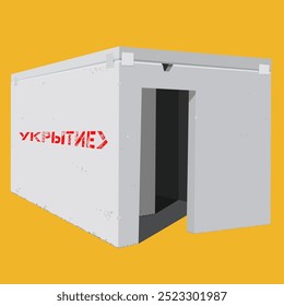 volumetrisches, farbrealistisches Bild modularer Schutzaufbau. Antidron. Bombenschutzkrieg. besondere militärische Operation. Belgorod
