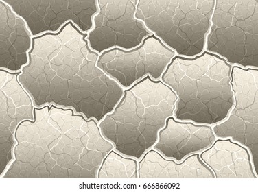 volumetric convex decorative plaster with the allocation of seams and cracks pattern seamless pattern for 3d elements