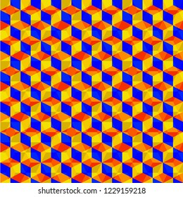 Volumetric cubes with pattern in vibrant colors