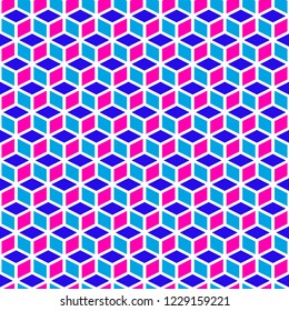 Volumetric cubes with pattern in vibrant colors