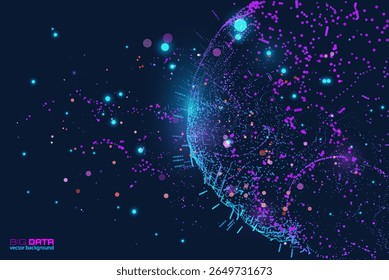 Volumetric data clusters creating organic terrain with floating bar graphs. Perfect for tech conference slides, smart city projects, or NFT data art collections. Cyberpunk aesthetic vector background - Powered by Shutterstock - Get 15% off with code: PIKWIZARD15