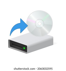 Volumetric disk drive with compact disc icon for personal computer