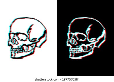 
Volumetric drawing of a skull