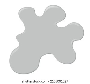 Volumetric drop of gray. Gray blot isolated on white background. Background for text.