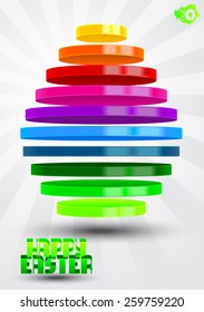 Volumetric Easter egg from color circles