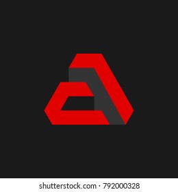 Volumetric embodiment of the letters A and C in red color.