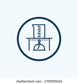 Vector vectorial de icono de glifo volumétrico en fondo blanco. Símbolo vectorial plano de símbolo de símbolo de frasco volumétrico procedente de la colección científica moderna para concepto móvil y aplicación web