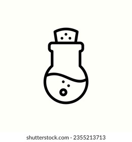icono del matraz volumétrico, icono de farmacia aislada en fondo claro, perfecto para sitio web, blog, logo, diseño gráfico, medios sociales, interfaz de usuario, aplicación móvil