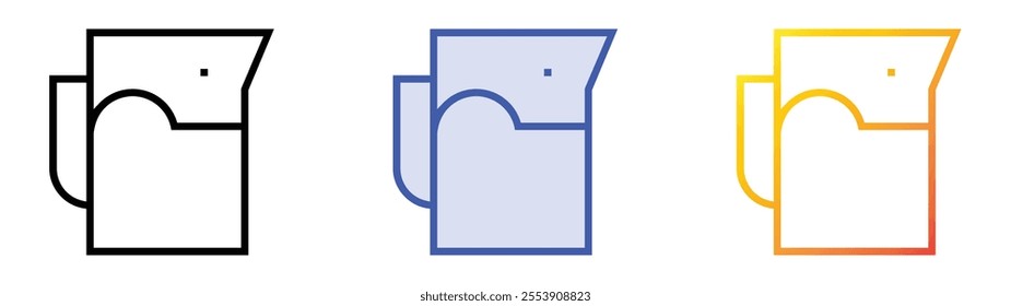 volumetric flask icon. Linear, Blue Fill and Gradient Style Design Isolated On White Background