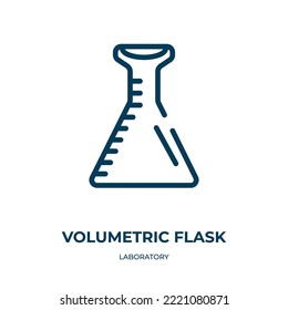 Volumetric flask icon. Linear vector illustration from laboratory collection. Outline volumetric flask icon vector. Thin line symbol for use on web and mobile apps, logo, print media.