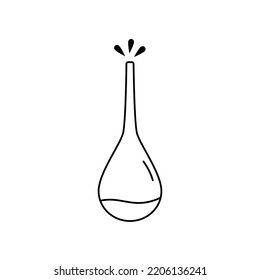 Volumetric flask icon, scientist stuff, laboratory