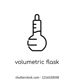 volumetric flask icon. Trendy modern flat linear vector volumetric flask icon on white background from thin line Science collection, outline vector illustration