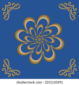 volumetrische Blumenmuster für Fliesen, Vektororientalische Ornamente.