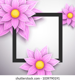 Volumetric flowers isolated on a white background. Vector illustration.