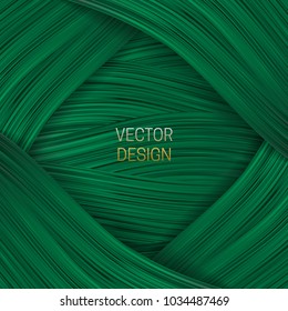 Volumetric frame on saturated green background. Trendy packaging design or cover template.