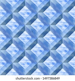 
volumetric geometric pattern with imitation of painting