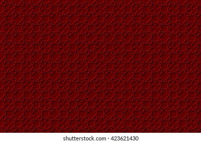 Volumetric geometric red and white background with outline extrude effect. Based on islamic ethnic ornaments. Abstract 3d seamless background. Vector illustration. art