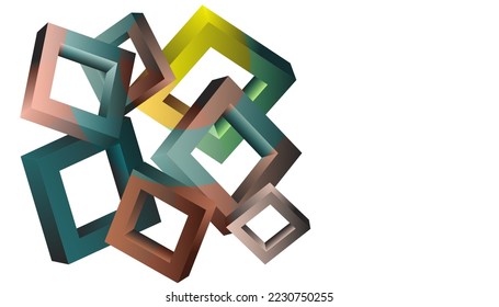 Volumetric geometric shapes. Abstract vector background. Cover design for magazine, book, screensaver, banner.