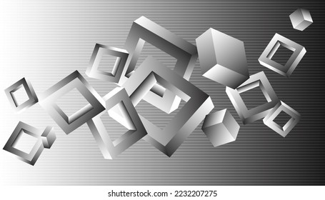 Volumetric geometric shapes. Abstract vector background. Cover design for magazine, book, screensaver, banner.