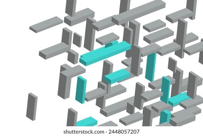 Volumetric geometric shapes. Abstract vector background. Cover design for magazine, book, screensaver, banner.
