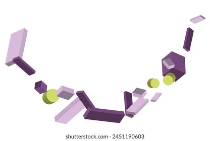 Volumetric geometric shapes. Abstract vector background. Cover design for magazine, book, screensaver, banner.