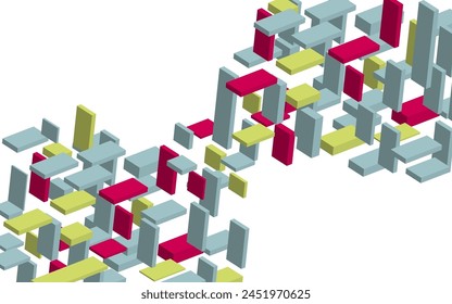 Volumetric geometric shapes. Abstract vector background. Cover design for magazine, book, screensaver, banner.