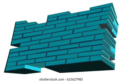 volumetric graffiti wall is inclined at an angle