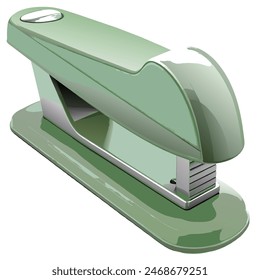 volumetric green stapler vector illustration