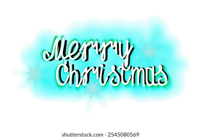 Volumetric handwritten text, background, blue cloud, color drawing, holiday decoration