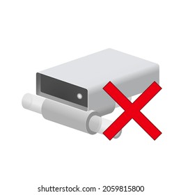 Volumetric hard disk or disk drive icon on is offline or disable