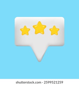 volumetric icon of a five-star rating, level of popularity of services, good review