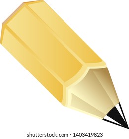 Volumetric illustration of a simple pencil without an eraser.