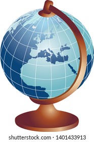 Volumetric image of the planet Earth globe.