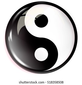 Volumetric image. Yin Yang. Vector