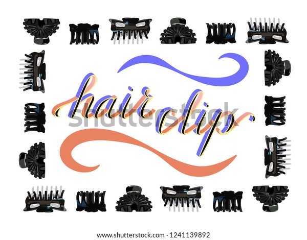 Volumetric Lettering Words Hair Clip Hair Stock Vector Royalty