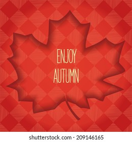 Volumetric maple leaf with shadow inside. Autumn design element. Vector eps 10