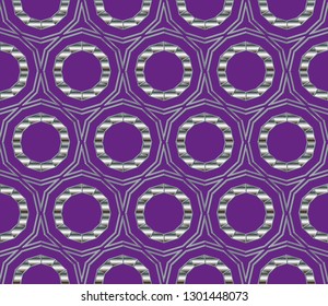 Volumetric metal mosaic on a colored background. design solution for interior decoration, floor steps, walls. Retro elegant  flourishes ornamental frame design and pattern background. Vector. 