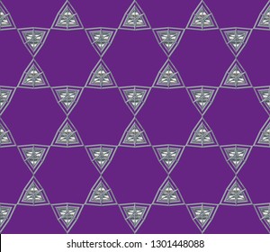 Volumetric metal mosaic on a colored background. design solution for interior decoration, floor steps, walls. Retro elegant  flourishes ornamental frame design and pattern background. Vector. 