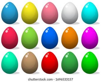 Volumetric multi-colored Easter eggs. Set of vector illustrations