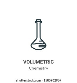 Volumetric outline vector icon. Thin line black volumetric icon, flat vector simple element illustration from editable chemistry concept isolated on white background