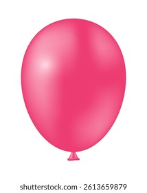 Volumetric pink balloon. Isolated vector clipart.
