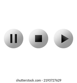 volumetric play stop buttons. Computer interface. Vector illustration. stock image. 