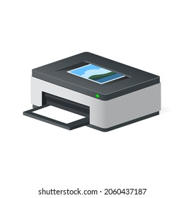 Volumetric printer icon for personal computer or system unit