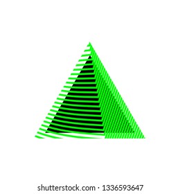 volumetric pyramid with exterior cover with lines