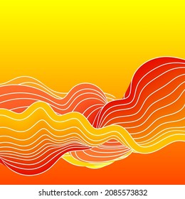Onda brillante realista volumétrica. Patrón 3D de ondas vectoriales. Elemento de diseño.