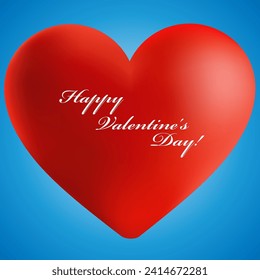 volumetric red heart valentine's day