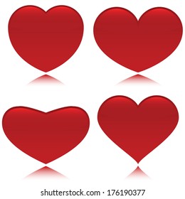 Volumetric  romantic hearts for your design