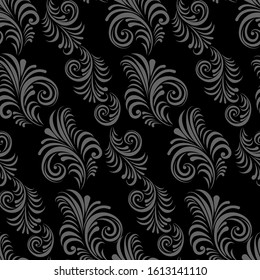Volumetric seamless floral pattern background. Paper cut out seamless floral pattern.