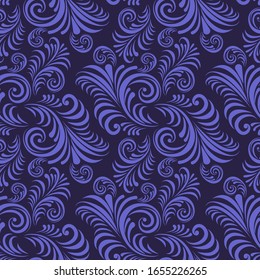 Volumetric seamless floral pattern background. Paper cut out seamless floral pattern.